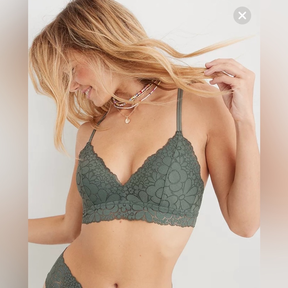 NWT✨ Aerie Real Happy Lightly Padded Lace Non-Wired Bra 32A